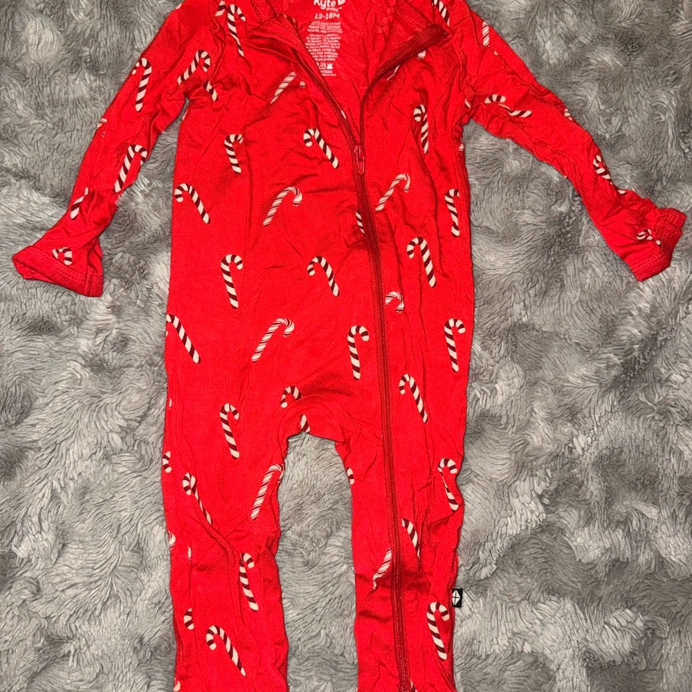 Kyte BABY Red Candy Cane Footie